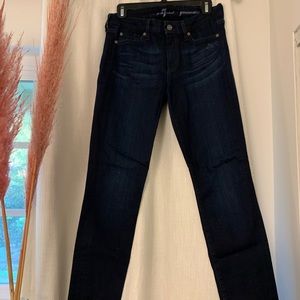 For All Mankind 7 dark wash skinny jeans